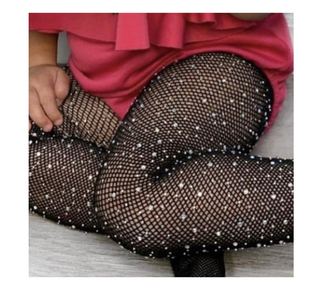 Kids black bling leggings